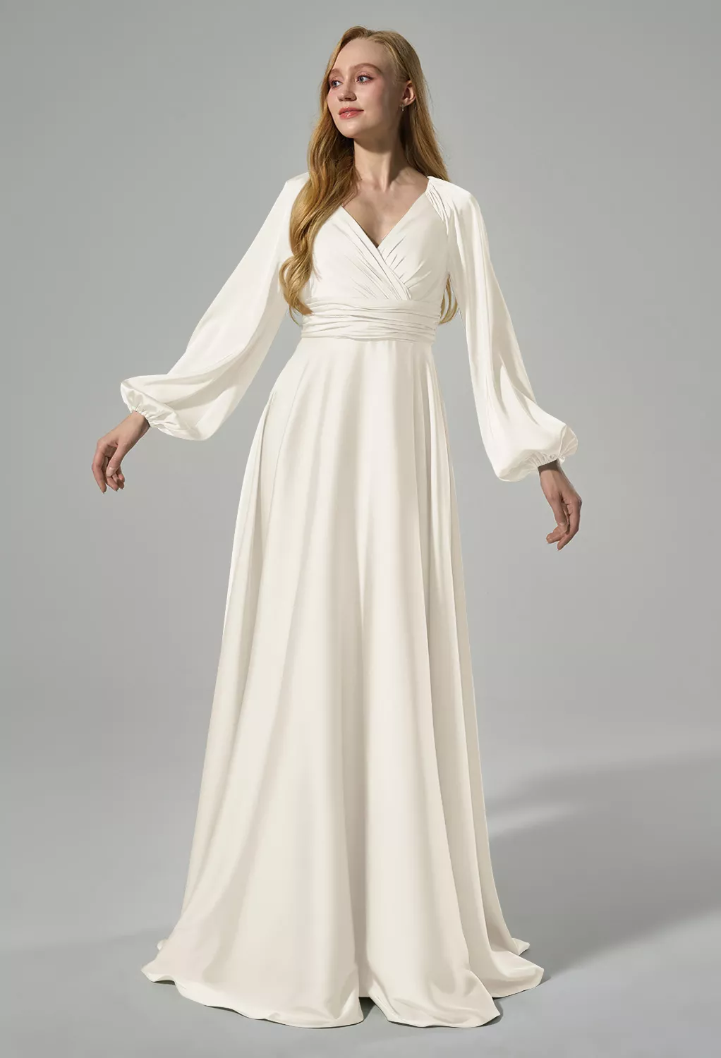 AW Clementina Ivory  Long Bridesmaid Dresses